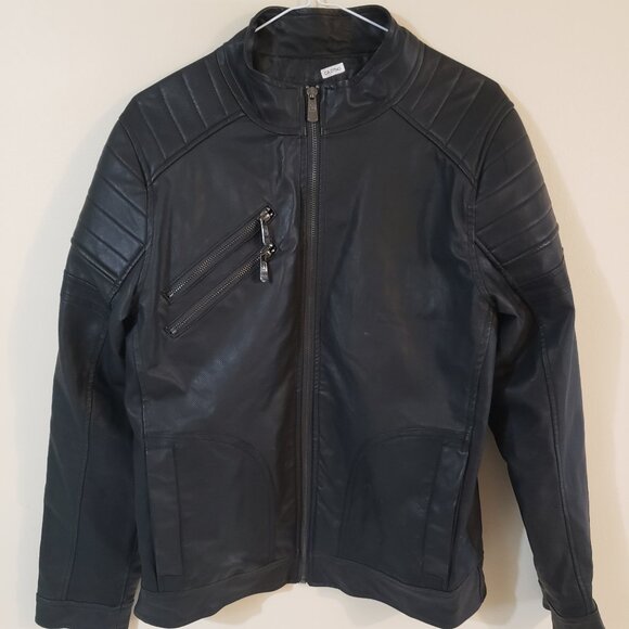 Urban Republic Boy's Black Faux Leather Moto Jacket - Size  XL 18/20 - Picture 1 of 8